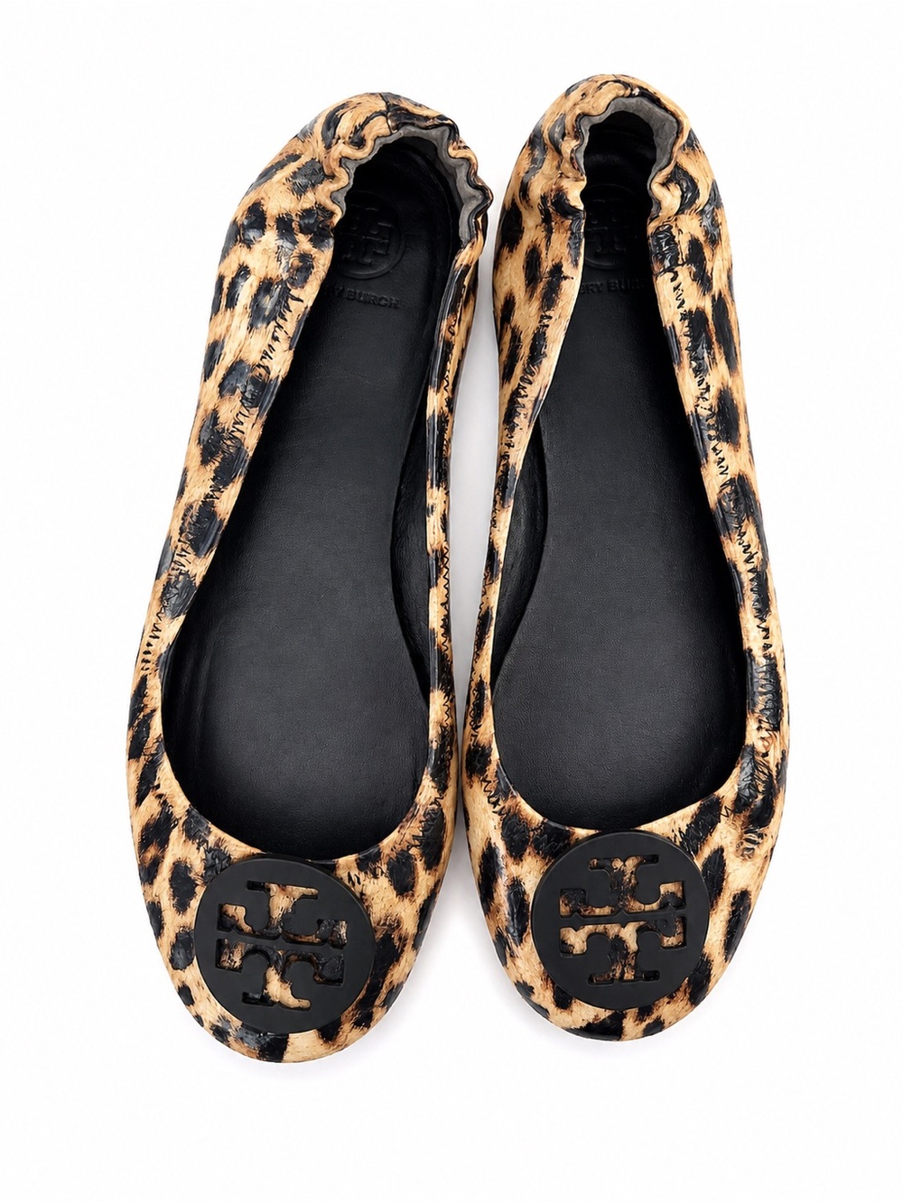 Tory Burch Leopard Print Reva Flats in Tan and Black